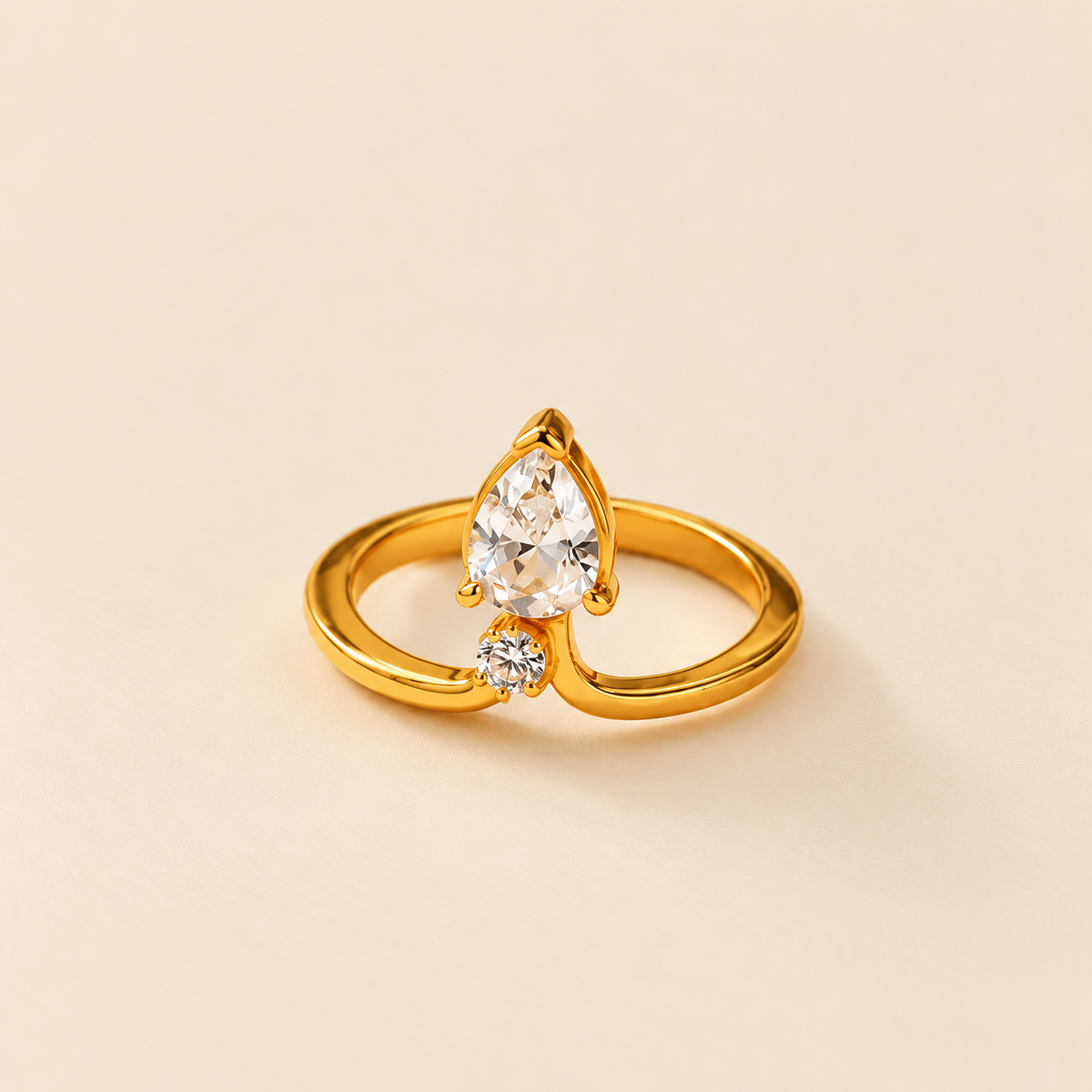 Teardrop Solitaire Ring