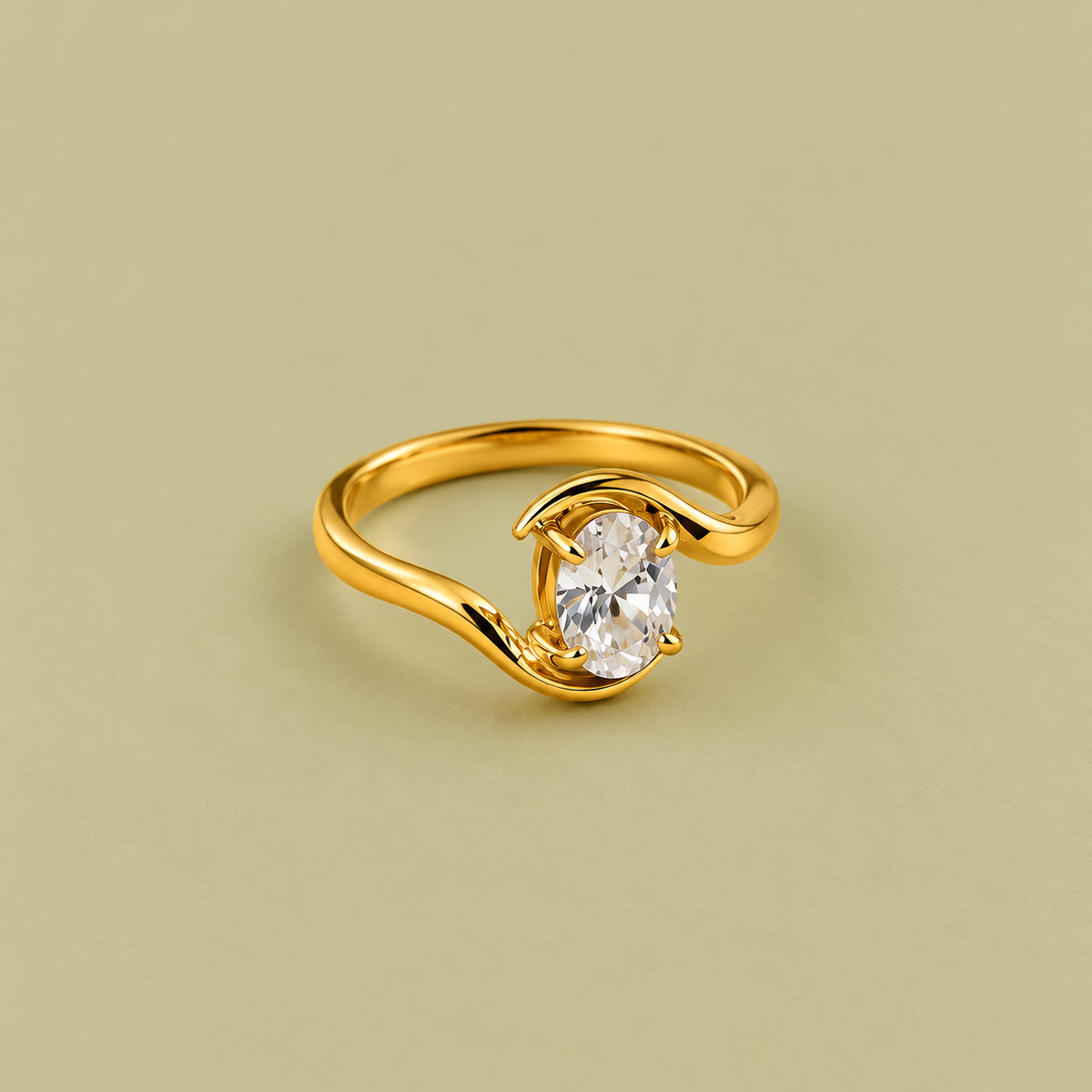Wave Solitaire Ring