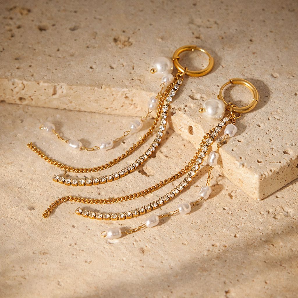 Pearl Chain Earrings