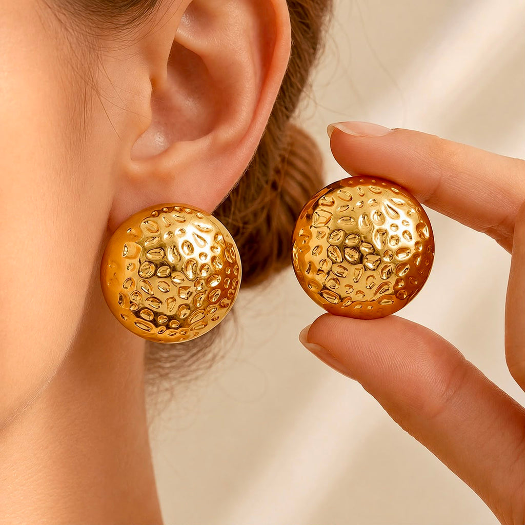 Molten Button Earrings