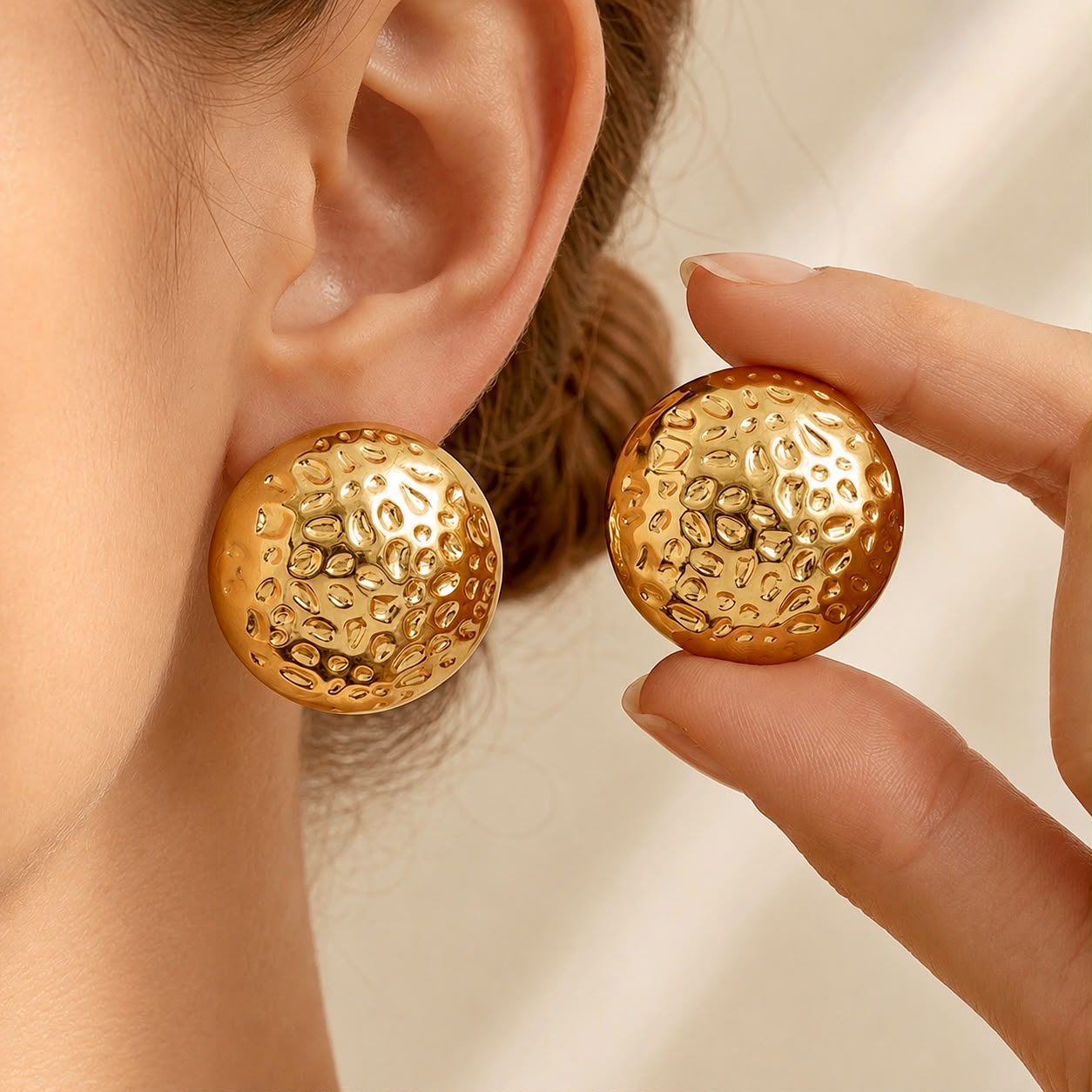 Molten Button Earrings
