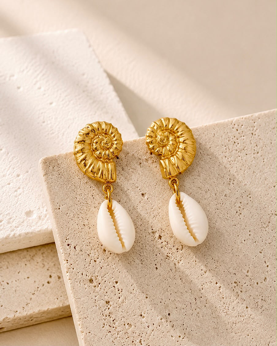 Nautilus Cowrie Earrings