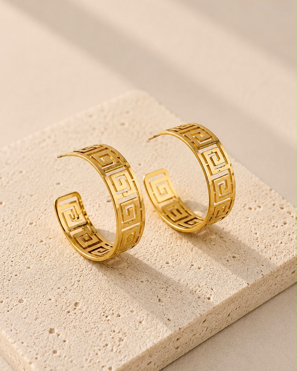 Meander Hoop Earrings