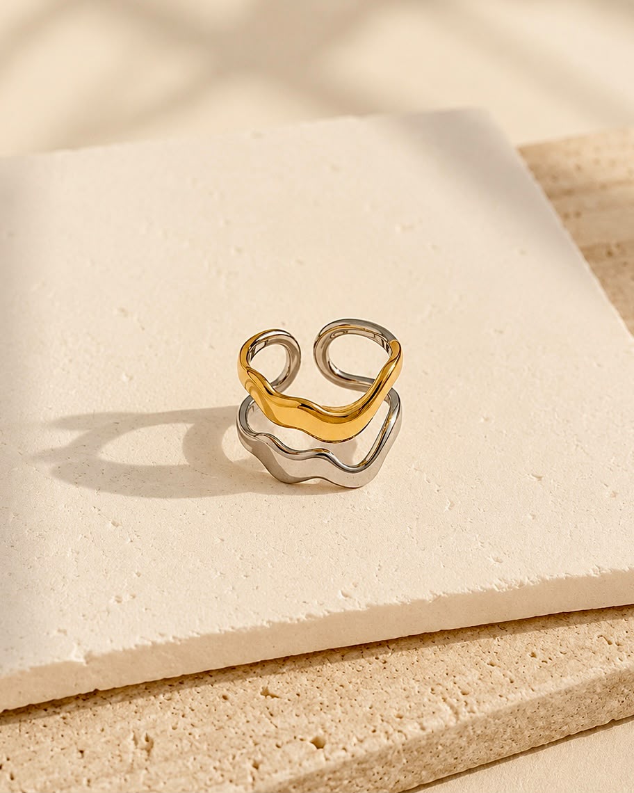 Two-Tone Wave Ring
