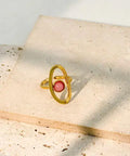 Orbit Coral Ring