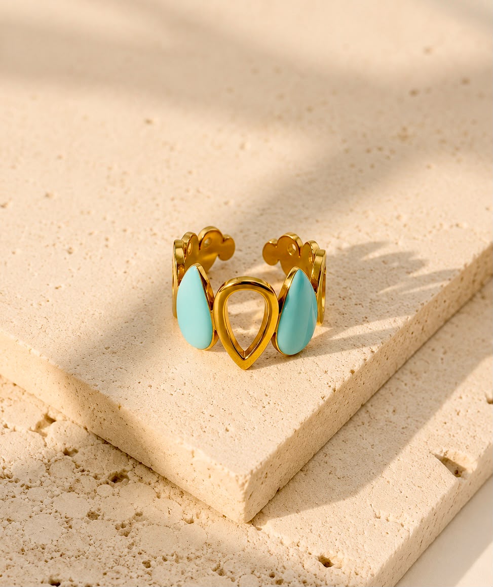 Turquoise Trio Ring