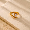 Wave Solitaire Ring