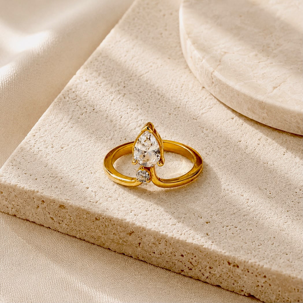 Teardrop Solitaire Ring