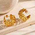 Woven Chain Hoop Earrings