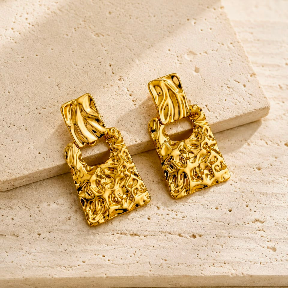 Molten Rectangle Earrings