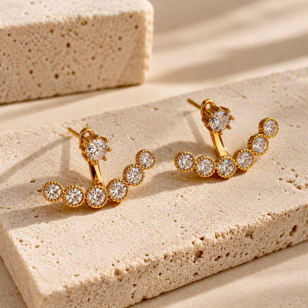 Crystal Curve Ear Jackets