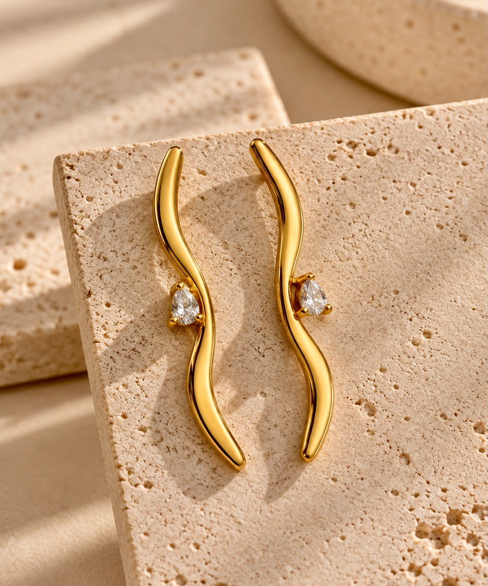 Ripple Crystal Earrings
