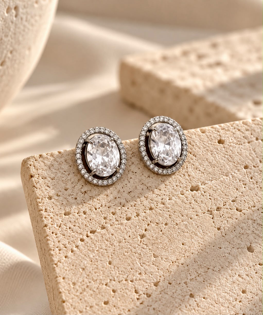 Halo Oval Studs
