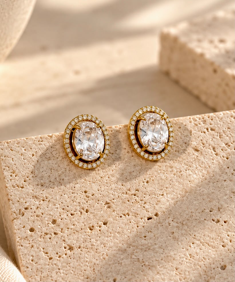 Halo Oval Studs