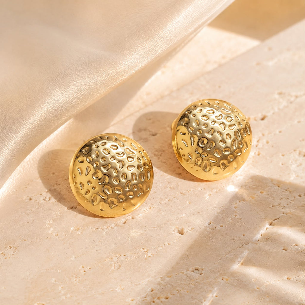 Molten Button Earrings