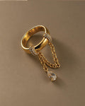 Chain Drop Pave Ring