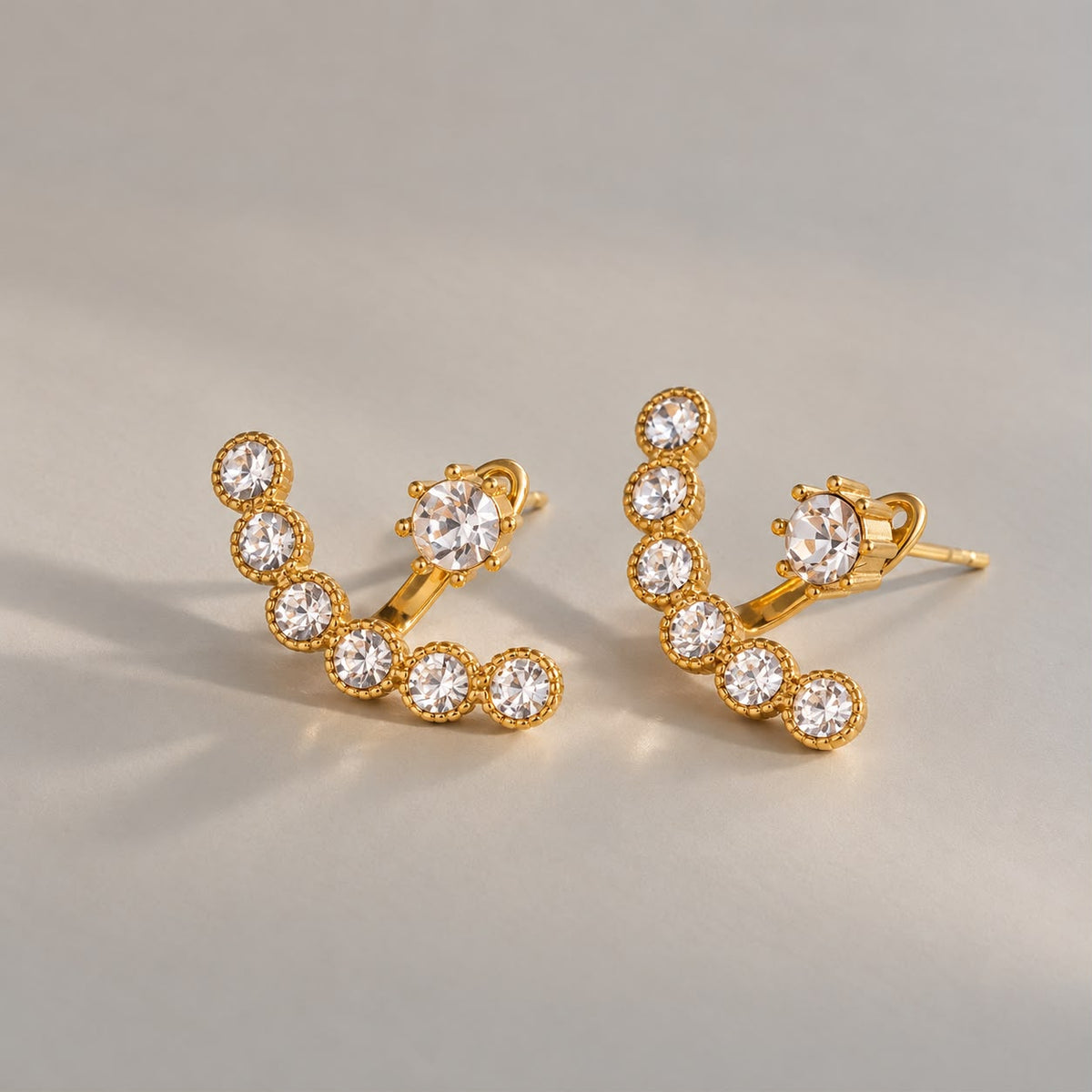 Crystal Curve Ear Jackets