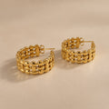 Woven Chain Hoop Earrings